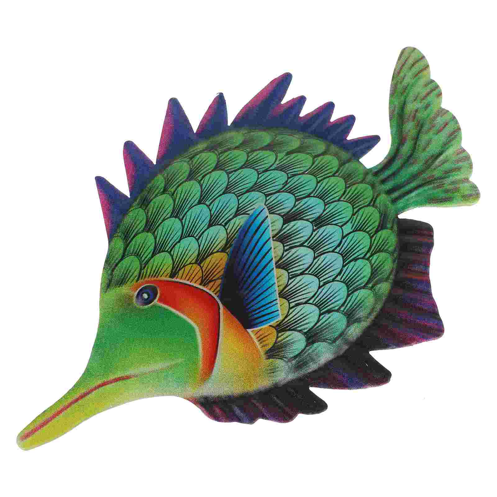 Metal Ocean Fish Wall Decor Outdoor Indoor Art Sculpture Hanging Decoration: Green