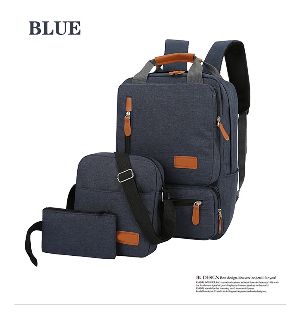 IKE MARTI 3 In 1 Teenage School Backpack Boy Girl Spot Travel Mens Backpack Waterproof Bag For Laptop Sac A Dos Male Mochila: blue 02