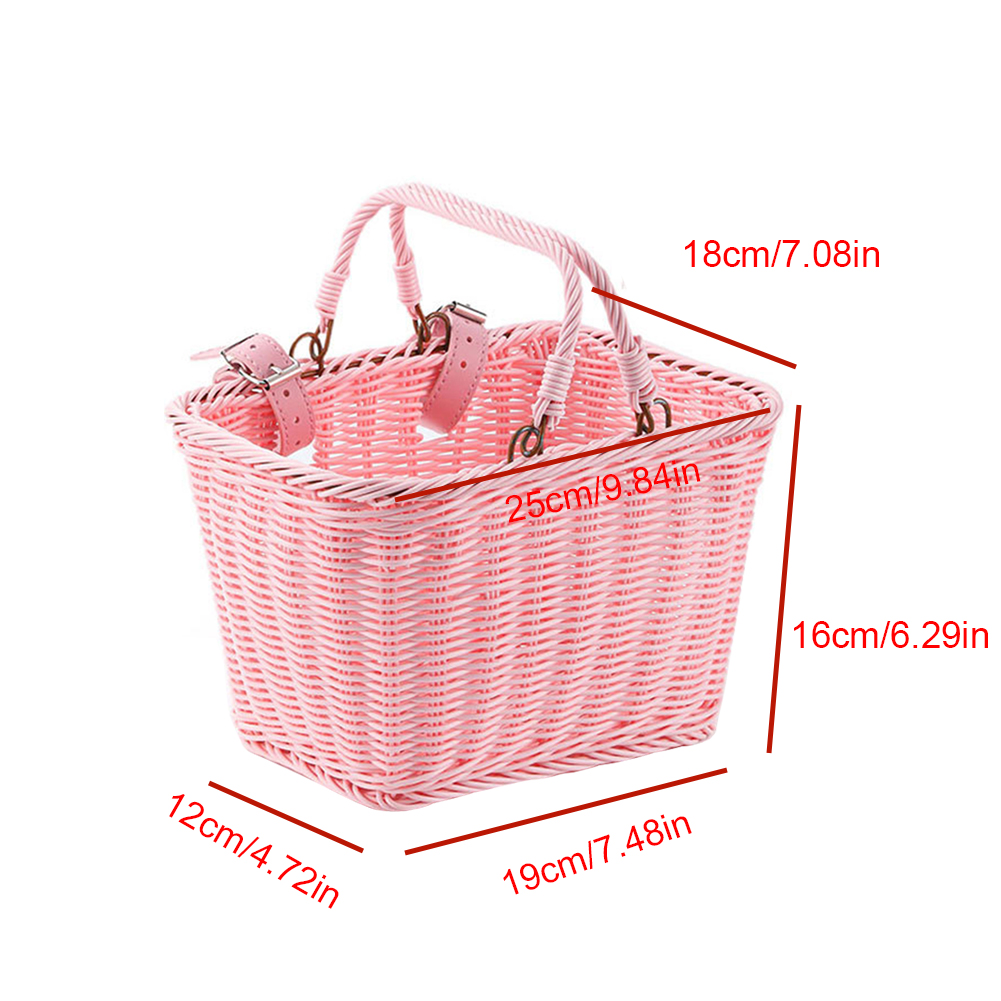 Kinderfietsmand Fietsen Stuurzakje Fiets Rieten Manden Kind Scooter Opbergmand Vooraan Kinderen Fietsdraagtassen: Bordeaux