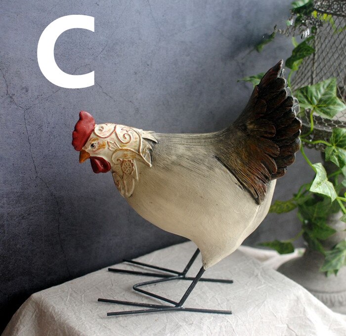 Résine poule jardin animaux décoration extérieure Vintage Style français: C