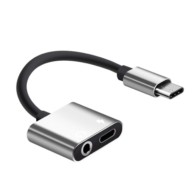 Usb Type C Male Naar 3.5Mm Jack Koptelefoon Adapter Kabel Aux Audio Voor Xiaomi Mi 6 Huawei P20 Mate 20 Pro Type-C Snel Opladen Adapter: Zilver