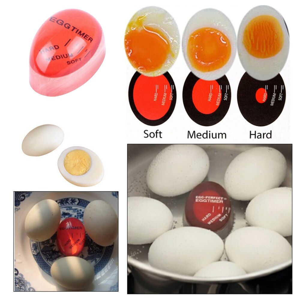 Egg Timer Color Changing Egg Timer Resin Material Perfect Boiled Eggs By Temperature Kitchen Helper Egg Timer Red Timer Tools