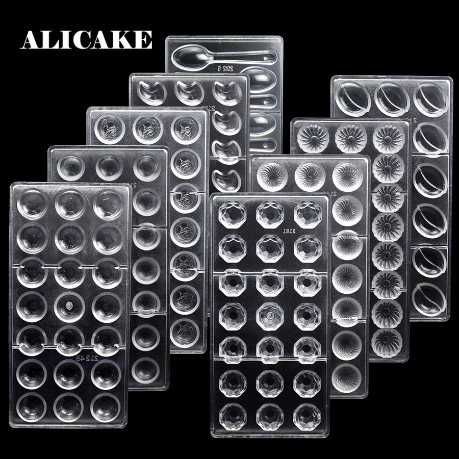 3D Polycarbonaat Chocolade Bar Mallen Plastic Pudding Lade Voor Bakkerij Bakken Gebak Maken Gereedschap Chocolade Vorm Bakvormen Mallen