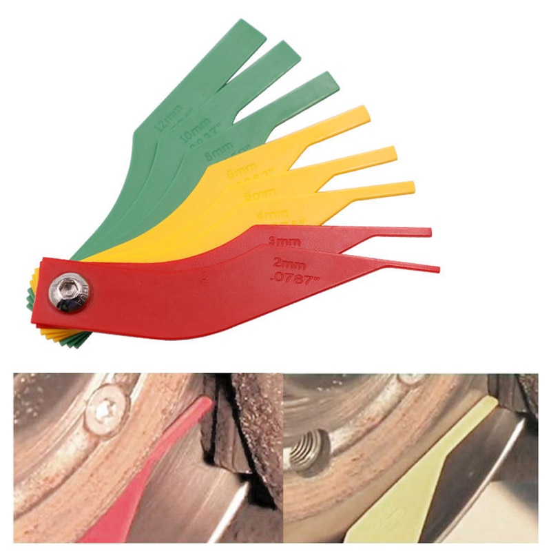 8 In 1 Brake Pad Measuring Tool Gauge Feeler Tester Scale Lining Thickness Wear Meter Thickness Gauge Handy Measuring