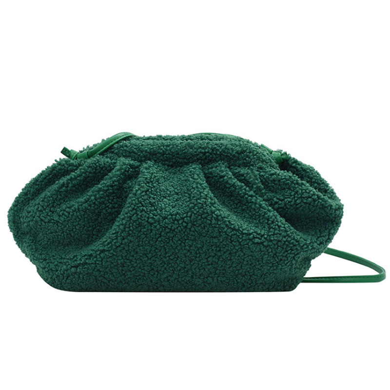 Damenhandtasche, kunstpelz-wolkentasche, Landstreicher-tasche, umhängetasche, damen-crossbody-tasche und handtaschen: Grün