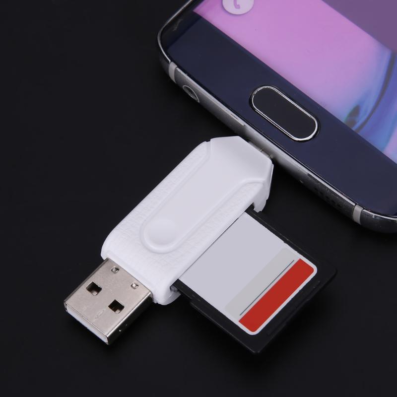 1pc 2 in 1 usb 2.0 otg muistikortinlukija sovitin universaali micro usb tf sd kortinlukija puhelimeen tietokone kannettavaan