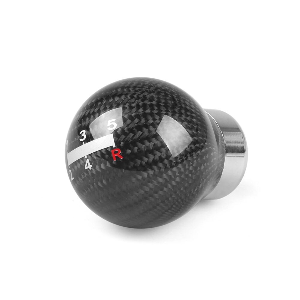 5 SPEED Shift Knob Manual/Automatic Car Real Carbon Fiber Ball Gear Shift Shifter Knob