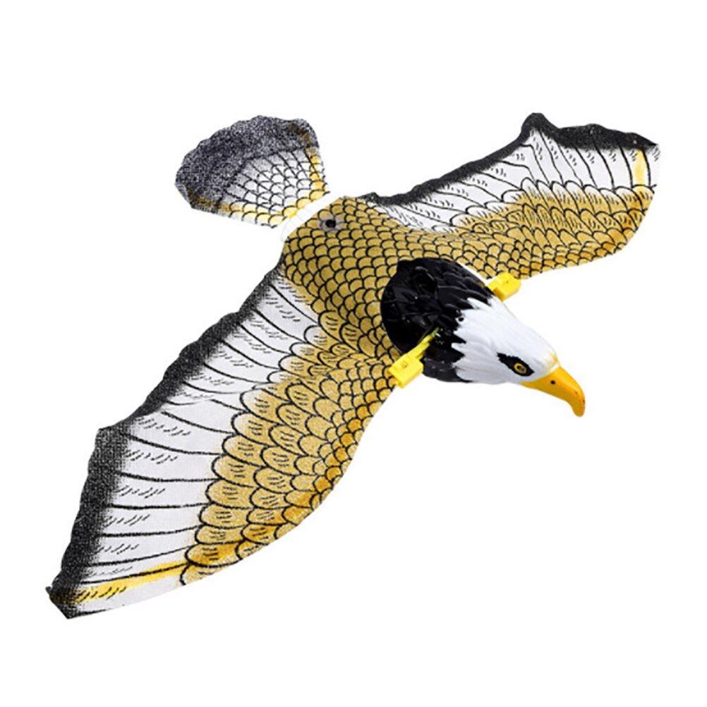 Repelente de aves luminoso, águila colgante con música, espantapájaros voladores portátiles, decoración de jardín para pájaros, repelente de aves: 1pcs