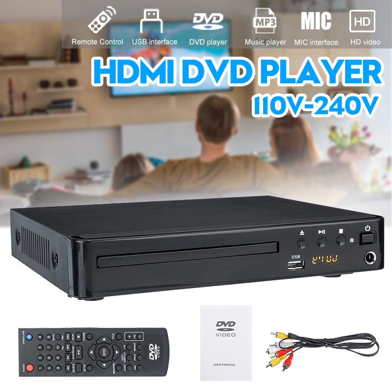 Thuis Hd Dvd-speler Mini Usb Dvd Speler MP3 Regio Gratis Meerdere Talen Dvd Cd Rw Evd Vcd Speler Hdmi-Compatibel