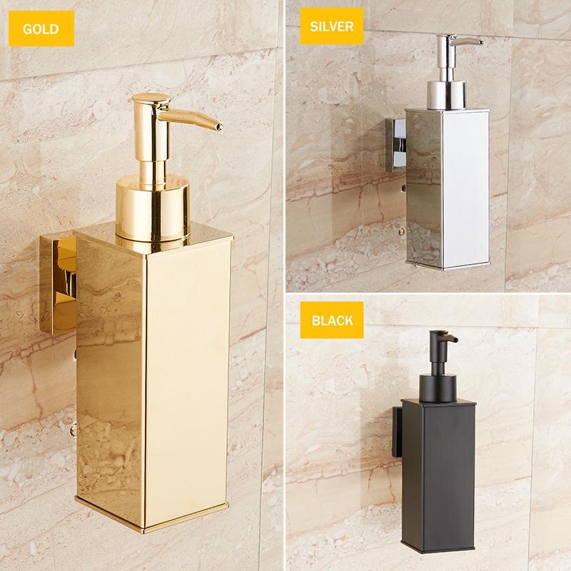 Soap Dispenser Stainless Steel Hand Liquid Soap Dispenser Squeeze Wall Mounted Soap Dispenser Hotel Bathroom Square