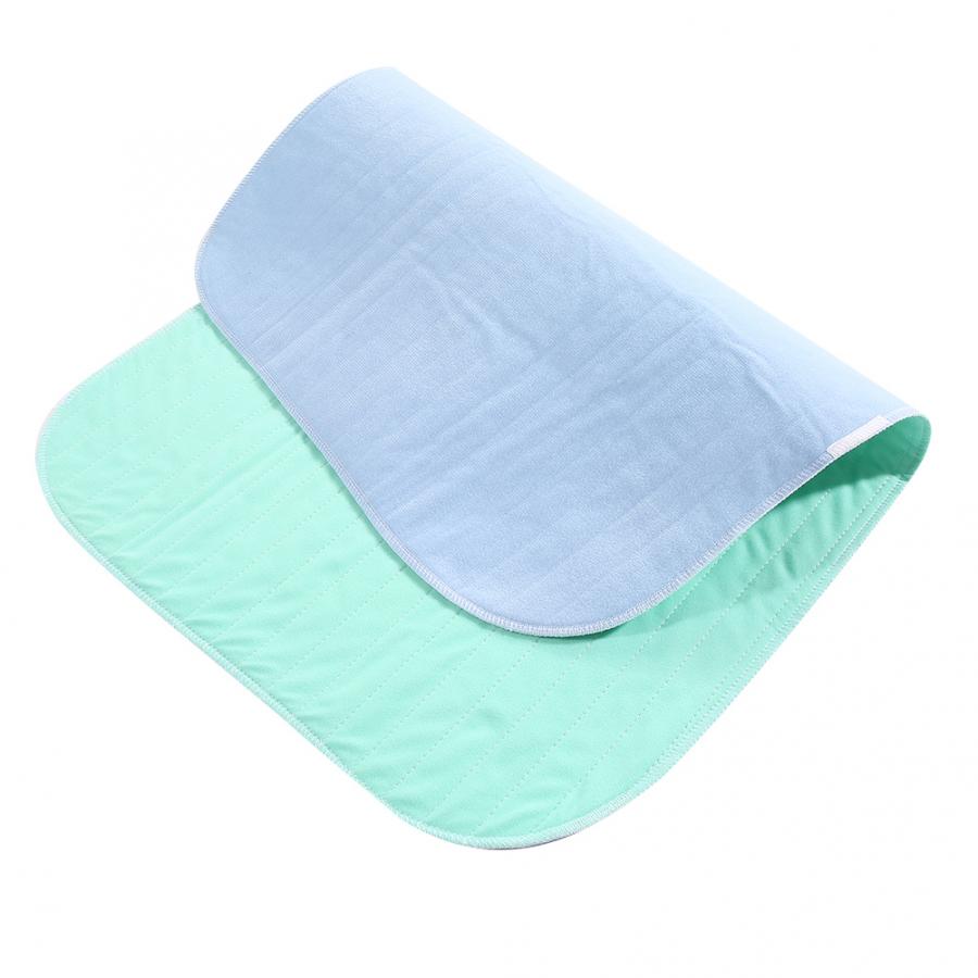 Justerbar inkontinens sengepuder vaskbar sengeunderpude genanvendelig underpude blå pude ældre babybleer 80 * 51cm