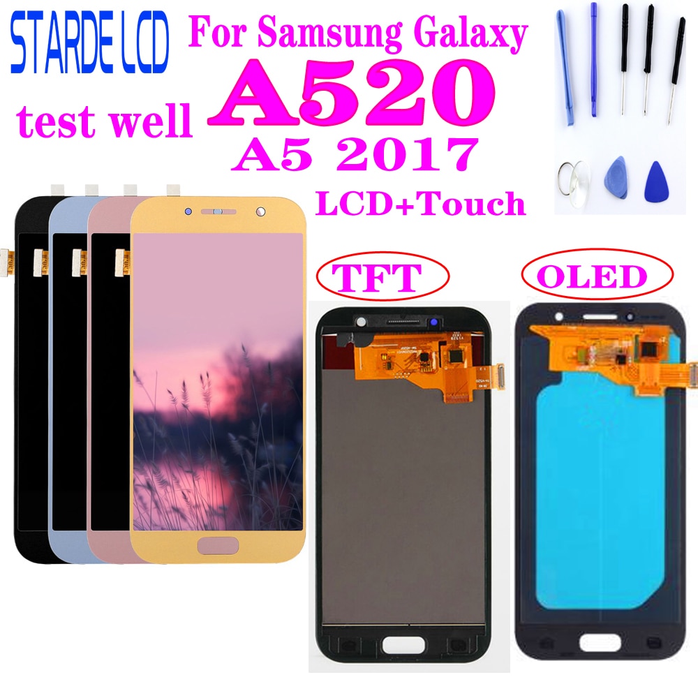 Aaa + 5.2 "Lcd Voor Samsung Galaxy A5 A520 SM-A520F Lcd-scherm Met Touch Screen Digitizer Vergadering