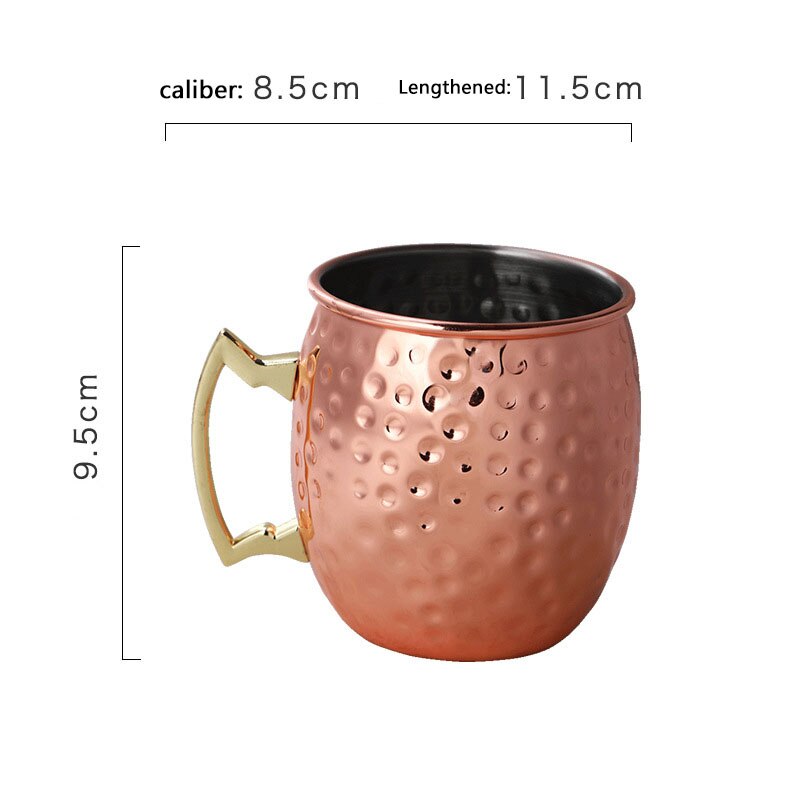 550ml 18 Ounces Hammered Copper Plated Moscow Mule Mug Beer Cup Coffee Cup Mug Copper Plated Cocktail Cup