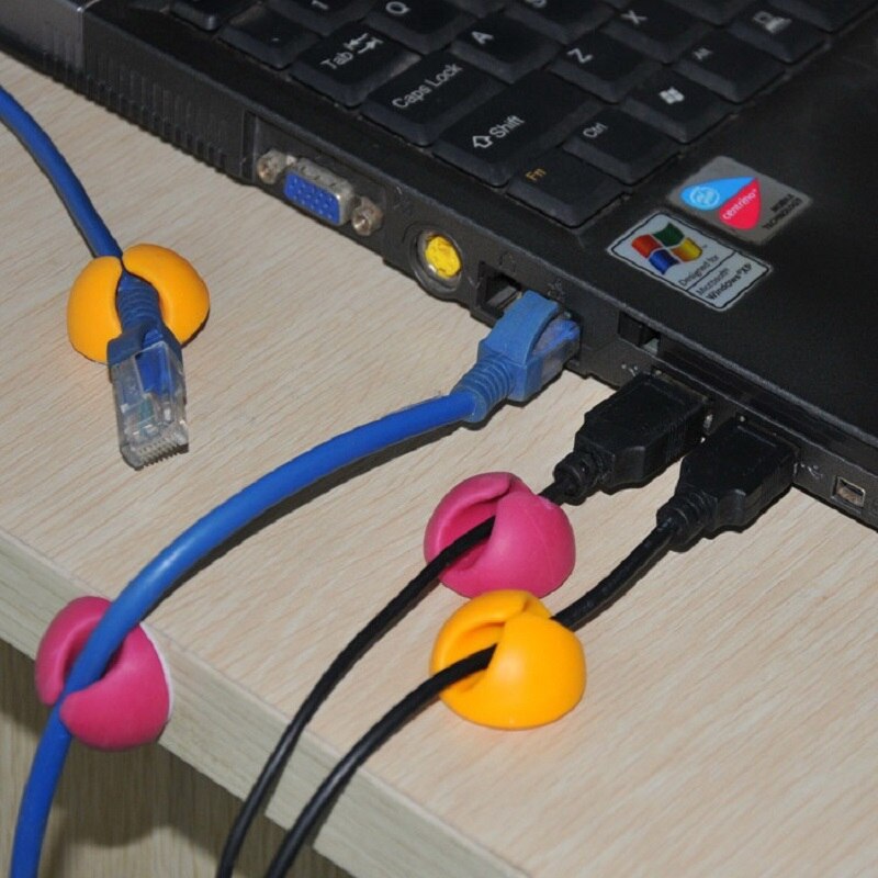 6 stk solid skrivebordsæt trådklip arrangør kontor tilbehør spolevikler wrap kabel kabel manager til mus usb tastatur linjer