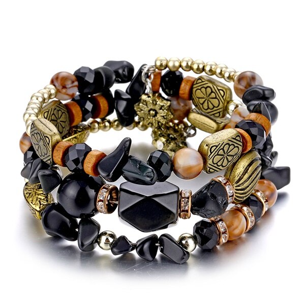 Ifmia Boho Multilayer Resin Stone Armband & Bangles Vrouw Vintage Lange Manchet Armbanden Voor Vrouwen Pulseras Etnische Sieraden: IF11000259-3