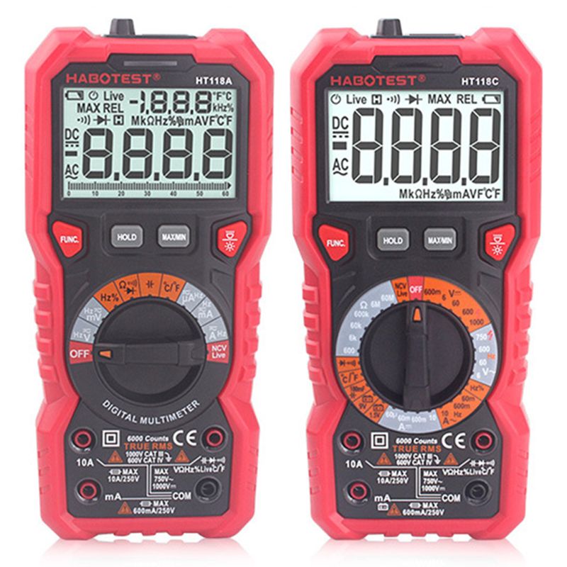 HT118 6000 Counts 1000V AC DC Digital Multimeter NCV Multimetro Voltage Meter