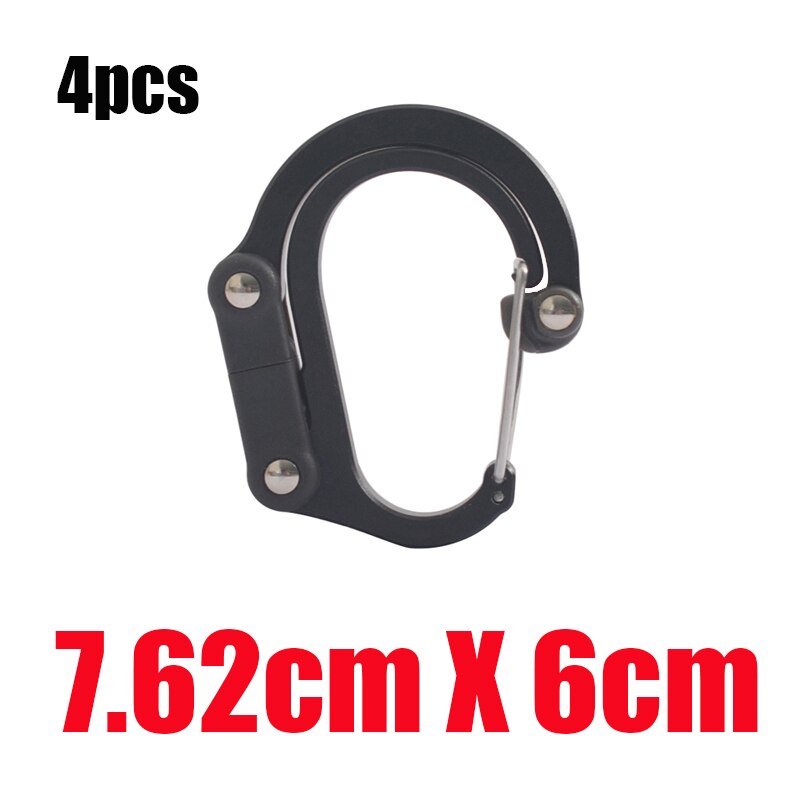 20PCS Hybrid Gear Clip - Carabiner Rotating Hook Clip Non-Locking Strong Clips for Camping Fishing Hiking Travel Backpack Out: M 4PCS