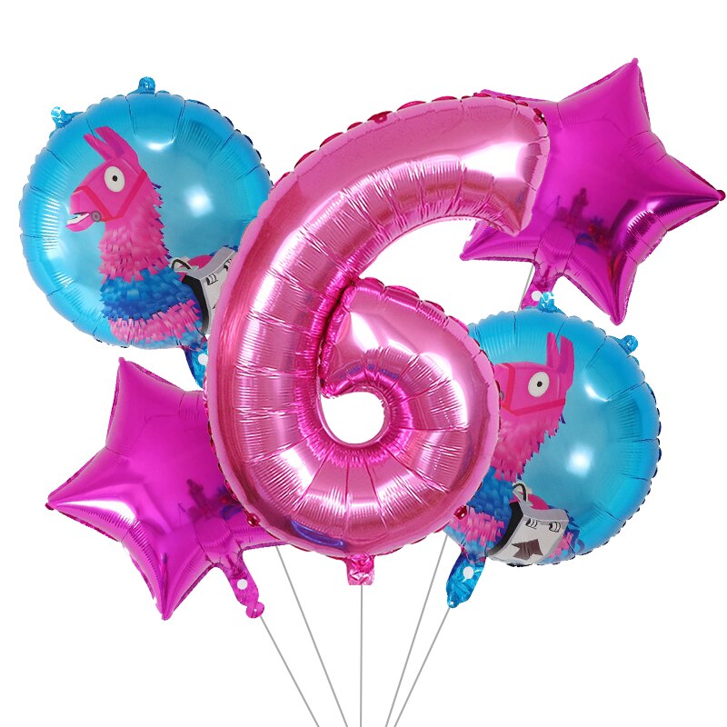 5Pcs Cartoon Pinata Videro Game Folie Ballon Cartoon Dier Alpaca Lama Ballon Bruiloft Baby Shower Verjaardag Party Decor Globos: Licht Groen