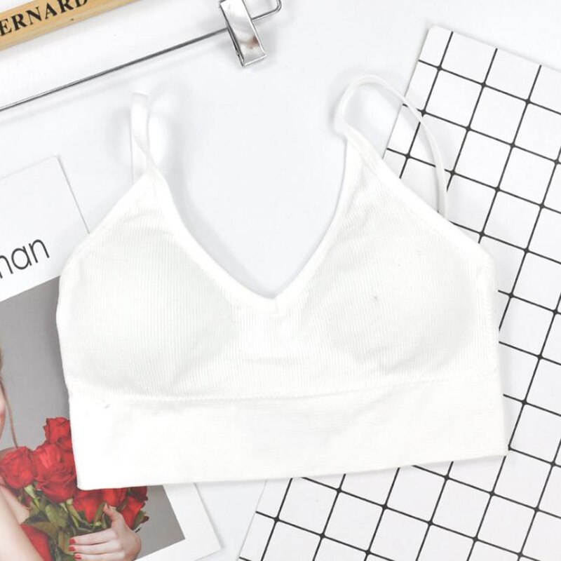 Women Sexy Crop Tops Tube Top Female Streetwear Sleeveless Camis Seamless Sports Lingerie Tee Bra Crop Top Bandeau Top Tank: White