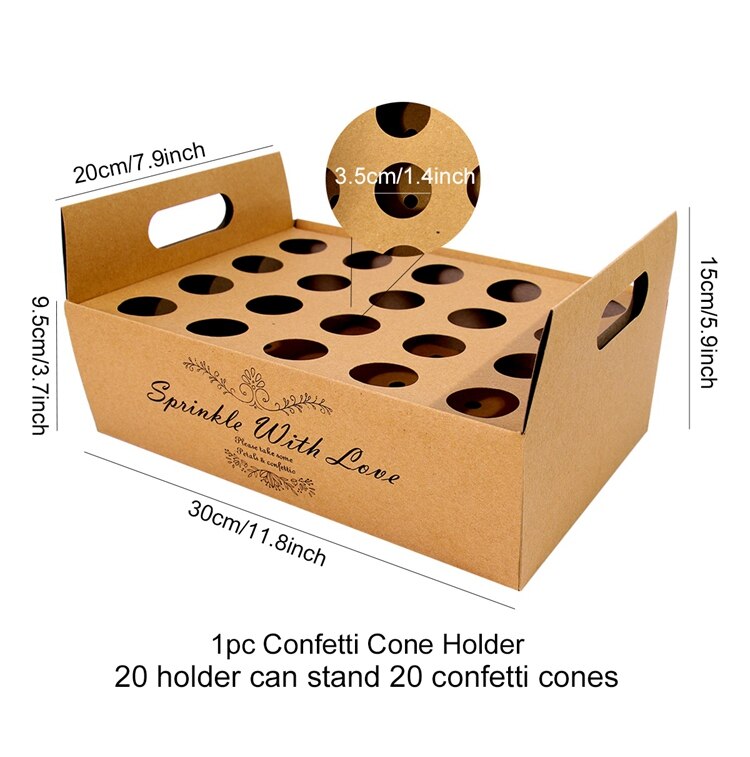 Kraft Paper Wedding confetti cones holder support For Wedding Cones Wedding Decoration Confetti Tray Cone Wedding Paper Cones: MINT GREEN