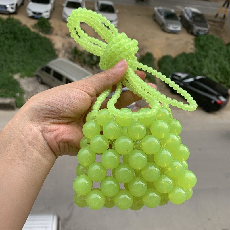 Signore Di Lusso del progettista Perline Fatti A Mano Sacchetti di Mini Sacchetto di Spalla Croce di Cristallo Della Ragazza Tessuto Sacchetto Del Messaggero di Alta Qualità Pera Borse