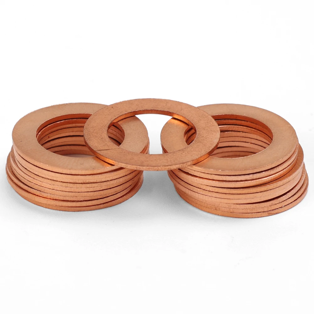 Juntas de sellado del tapón de drenaje de aceite del motor OE # 94109-14000 Tornillo de cárter de aceite de coche Arandela de aluminio/cobre Accesorios reemplazables para Honda: Negro / Tipo 8