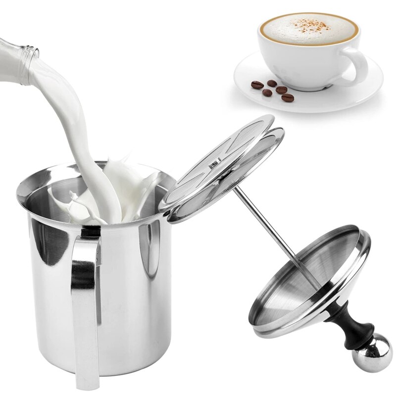 400/800Ml Handmatige Melkopschuimer Rvs Cappuccino Melk Creamer Schuim Mesh Koffie Foamer Creamer Keuken Applicance