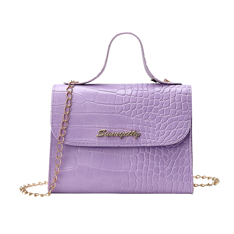 Zomerse dames vierkante crossbody tas zacht pu leer snoepkleurige messenger bag ketting effen kleur mini schoudertas