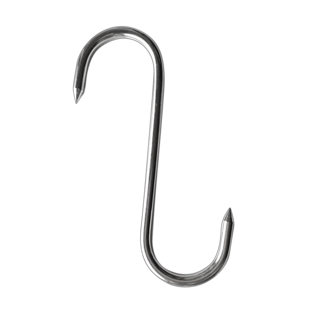 Ekstra kraftigt rustfrit drejeligt kødkrog slagterkrog køkken 0.6 x 14.3cm