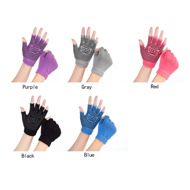 1 paar Professionele Yoga Sokken Vrouwen antislip Vijf Vinger Warme Workout Fitness Exposed Handschoenen 5 Kleuren