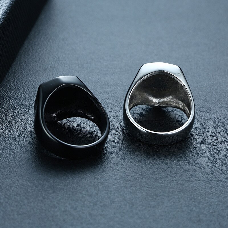 Rostfritt stål män ring för pojke vänskap man silver färg ring smycken tillbehör personlighet svart ring hane