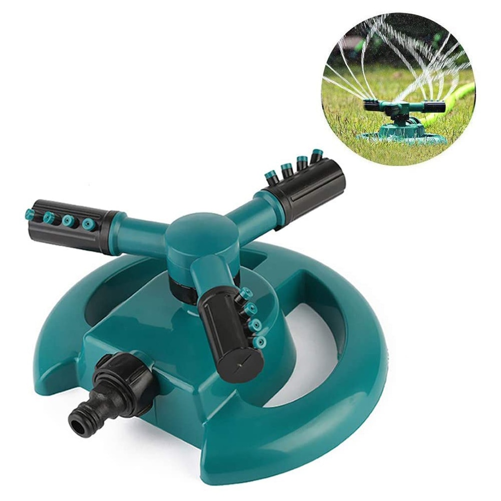 Garden Sprinkler, 360 Degrees Rotating Lawn Sprinkler 3 Arm with Impact Sprinkler - Adjustable Angle, Garden Water Sprinkler