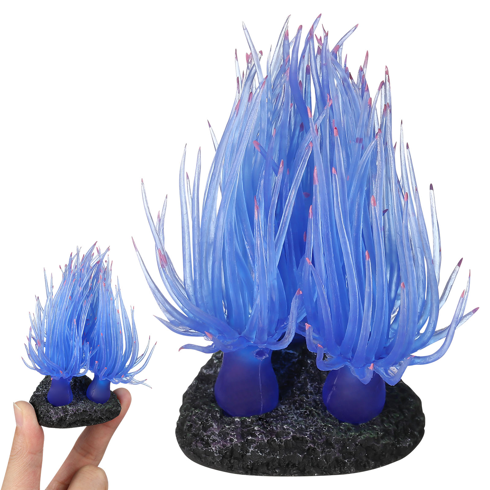 Corail artificiel Flexible, décor doux pour Aquarium, accessoires de paysage d'eau, produits pour animaux de compagnie, Base d'anémone de mer Non toxique