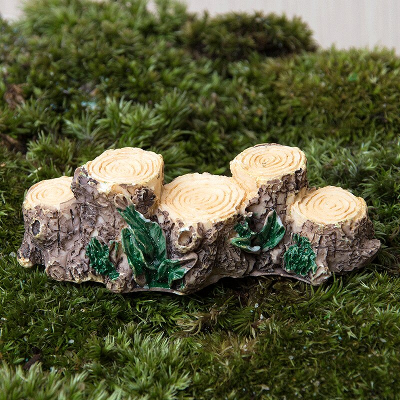 Tree Stump Miniature Fairy Figurines Resin Bonsai Micro Landscape DIY Crafts Fairy Garden Miniatures Decoration