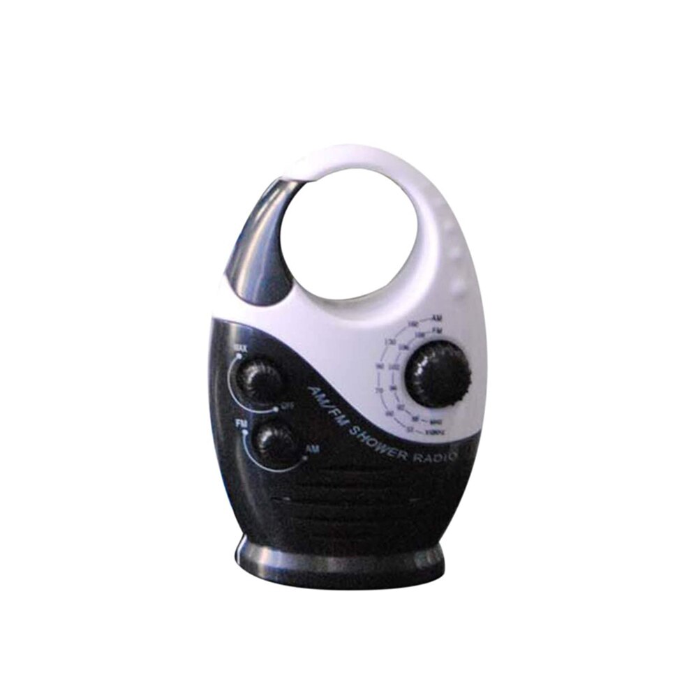 Radio portátil IPX4 resistente al agua, Radio FM AM para ducha, música colgante, baño, potente Hi-Fi, altavoces a prueba de salpicaduras: Negro