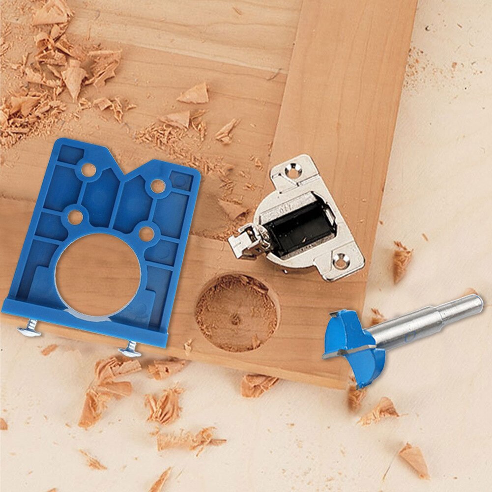 Drilling Guide Locator Set Concealed Hinge Positioner Drilling Jig Drill Bits Woodworking Door Hole Opener Cabinet Tools