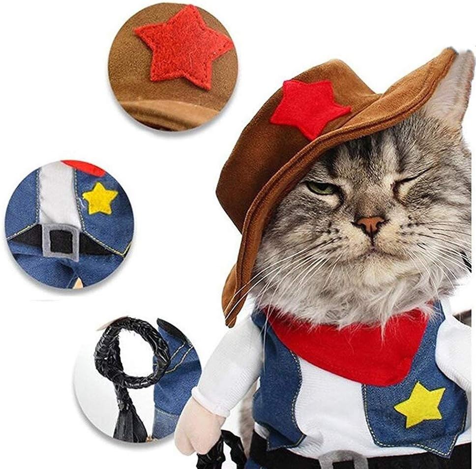 Morsomt hundekostyme til katt halloween-kostyme til hund cowboy-klær til hunder, kostymer til små hunder, cosplay-tilbehør til katter