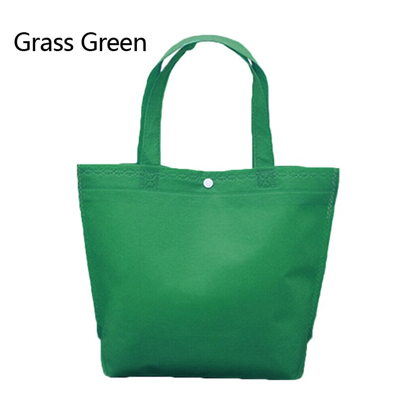 Shoulder Shopping Bag Foldable Reusable Grocery Bags Food Organizer Vegetables Bag Non Woven Fabric: Grass green