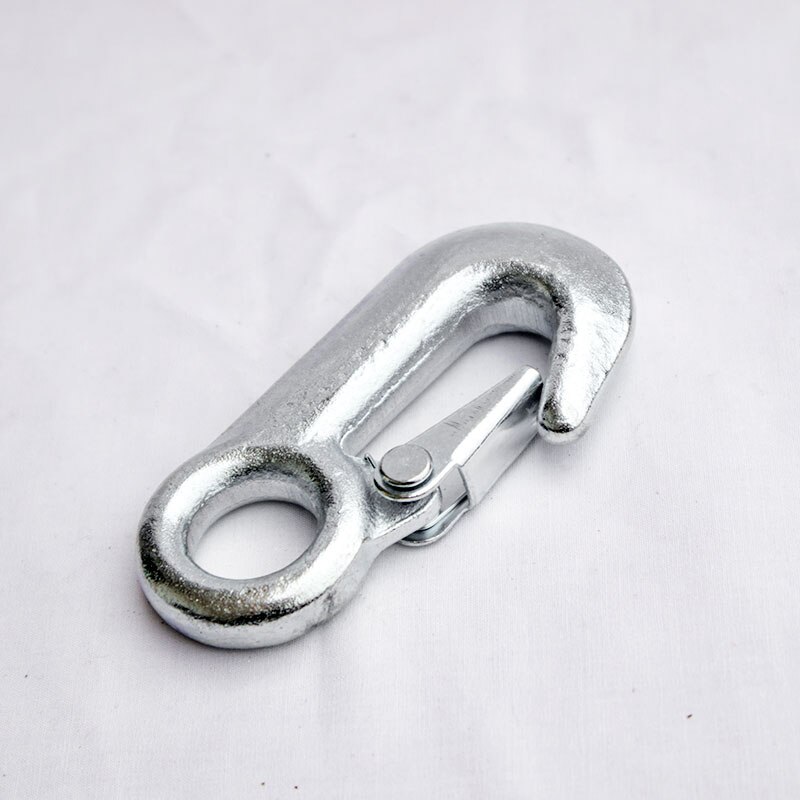 Forged Eye Grab Hook with Safety Latch Galvanized Alloy Steel Heavy Duty Hooks Breaking Strength 6600lbs