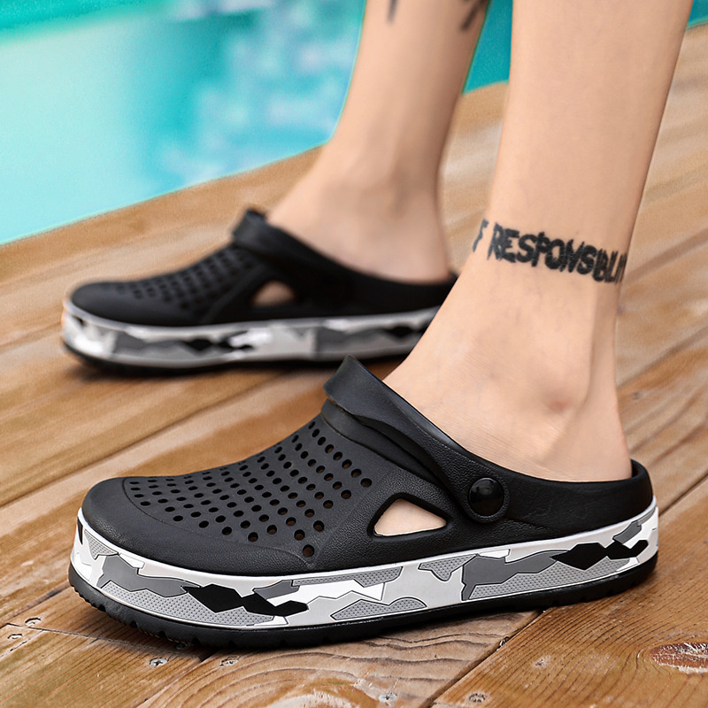 Xiaomi Youpin sandały męskie przypadkowi kapcie mężczyźni letnia moda oddychająca miękka antypoślizgowa platforma wypoczynek obuwie plażowe trampki: Black 2784 / 41