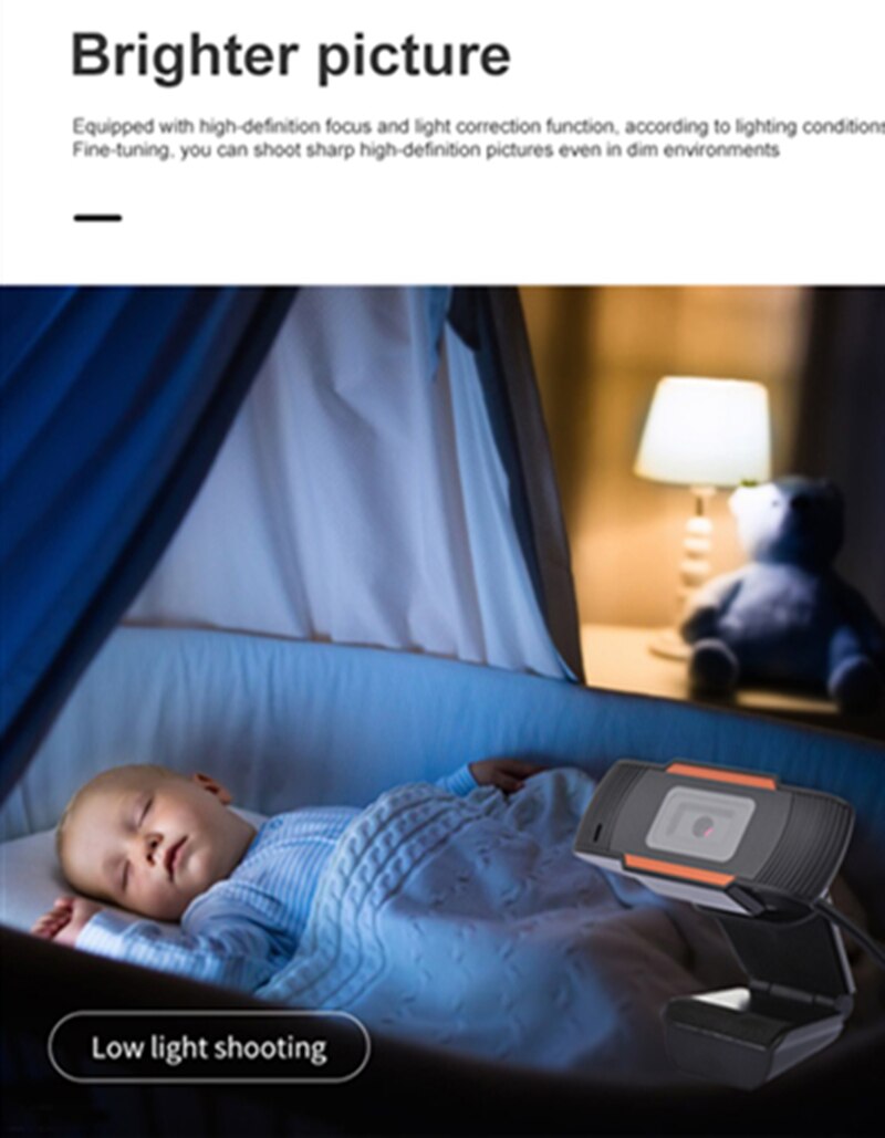 1080P Webcam USB Computer Network Live Camera Network Camera Auto Focusing 45 Degrees Rotatable With Mic Web camera For Laptop