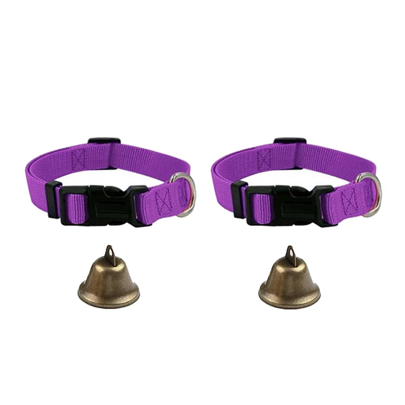 Colliers de chèvre réglables avec cloches, laisse pour chien, corde en Nylon, mouton, pâturage, cloche en cuivre, accessoires pour animaux de ferme: plum