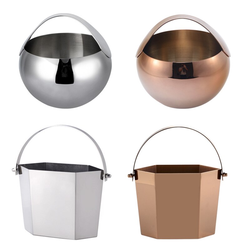 Stainless steel portable ice bucket with ice clip bar KTV beer red wine champagne ice bucket commercial ice bucket