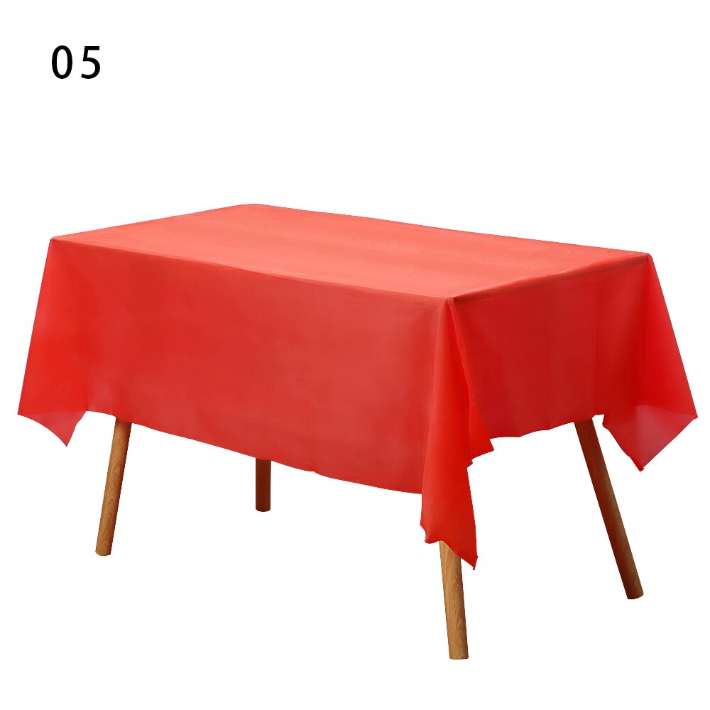 Disposable Plastic Tablecloth Rectangle covers Wipe Clean Party Decoration Wedding Supplies Large Home Decor Convenient: red
