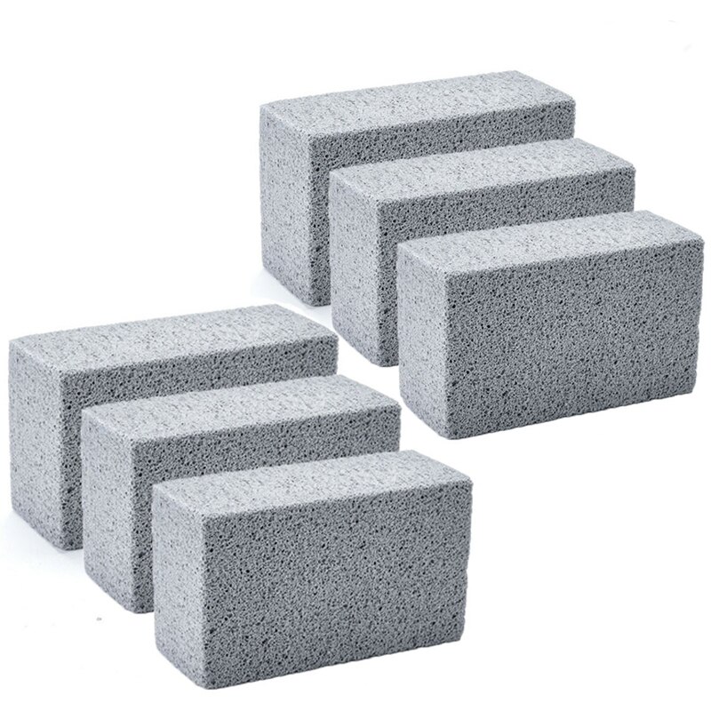 Grill Griddle Cleaning Brick Block Ecological Grill Cleaning Brick De-Scaling Cleaning Stone for Removing Stains BBQ Accessories: 6pcs