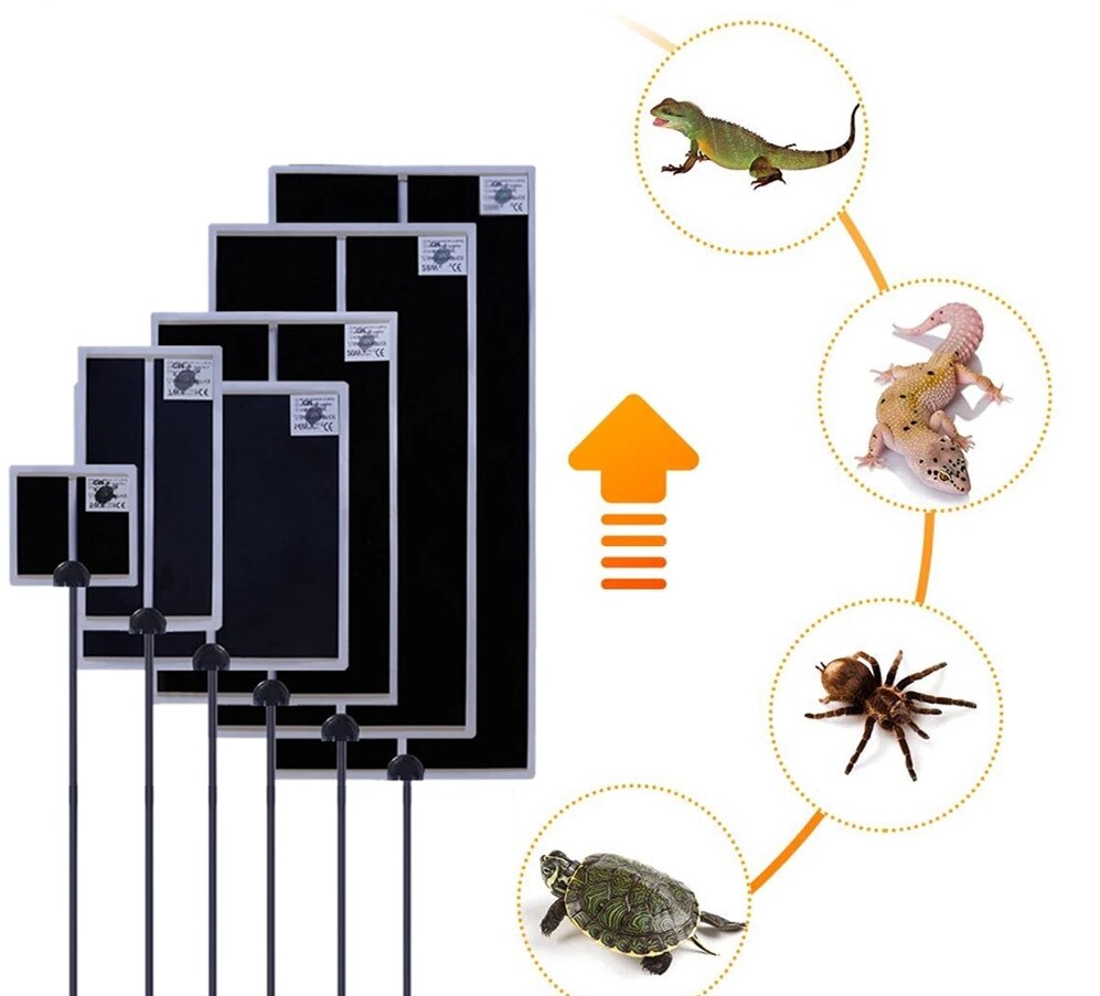 5-35W Heizung Warme Pad Terrarium Reptilien Wärme matt Einstellbare Temperatur Regler Inkubator Klettern Haustier matt Werkzeuge Schwarz