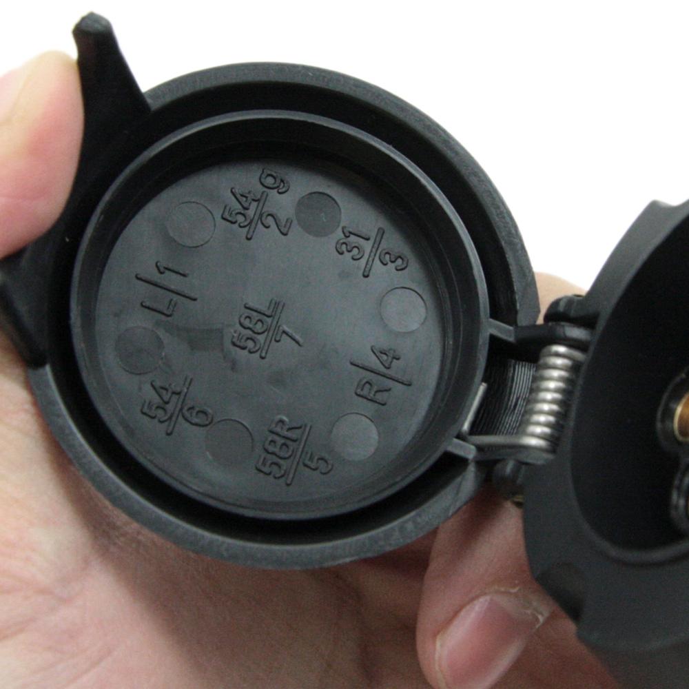 Tirol  t22779 p3 7- pins tilhengerkontakt svart frostet materiale 7- polet tilhengerfeste adapter 12v n type tilhengerkobling