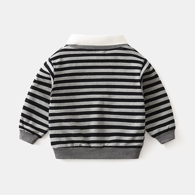 Moletom masculino com gola de gola para garotos lama, pulôver casual de algodão com gola, roupa para crianças primavera e outono