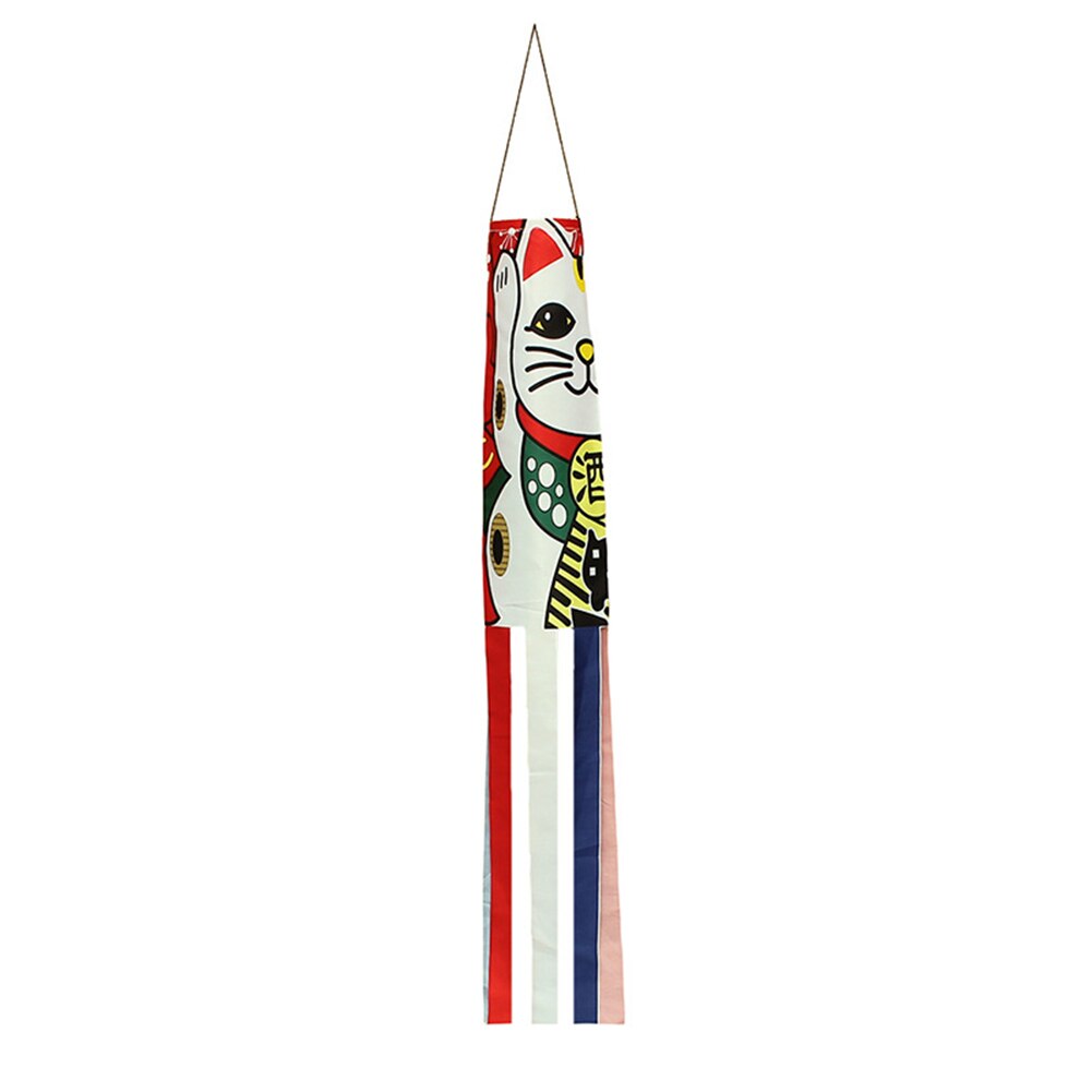 Nuovo 70cm giapponese carpa Spray Windsock Streamer pesce bandiera Koinobori aquilone pesce cartone animato colorato Windsock carpa vento calzino bandiera: 70cm Fortune Cat