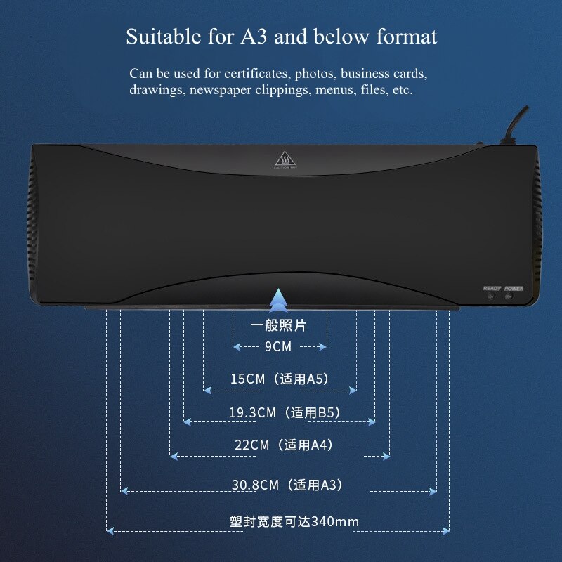 Machine à plastifier les photos a4/A3, pour la colle, pour le bureau et la maison, LM382